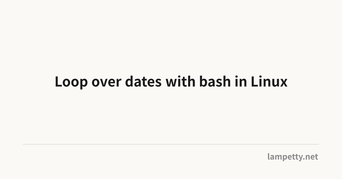 Loop over dates with bash in Linux | oinume journal